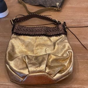 Francesco Biasia gold metallic bag